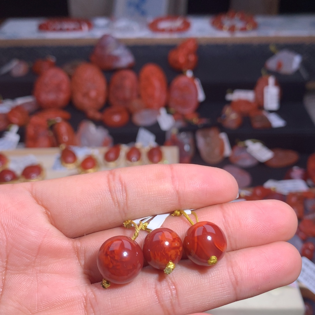 哎***呀南红玛瑙未镶嵌珠宝半成品毕业珠