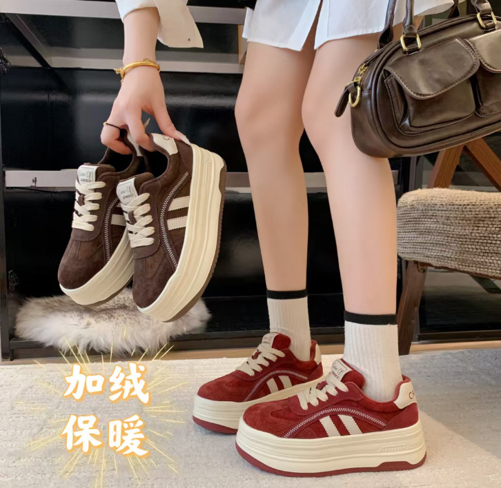 双拼色透气新款休闲运动鞋高级感百搭情侣潮鞋潮牌小众板鞋0665