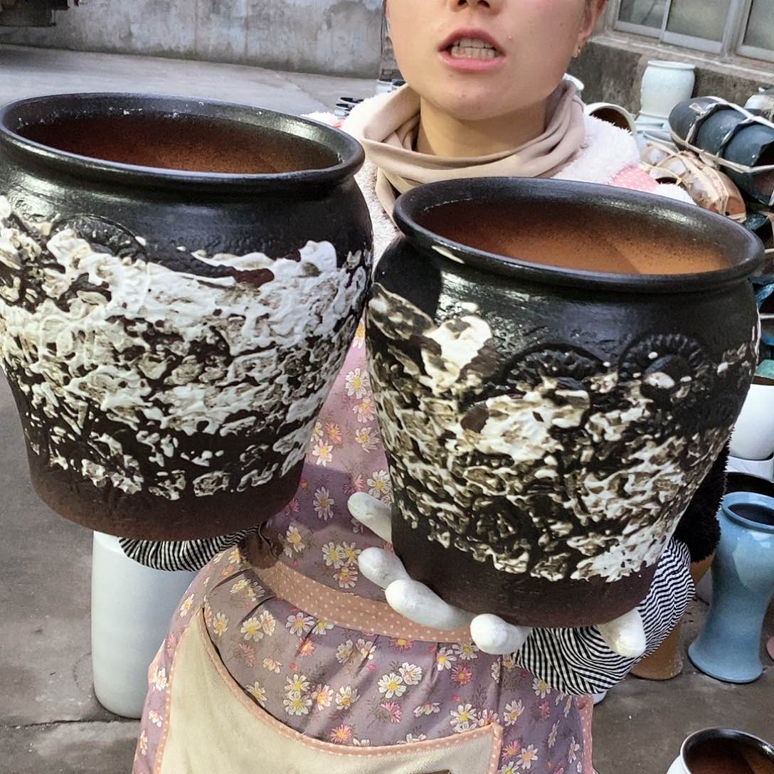 紫砂花盆正品口19高20