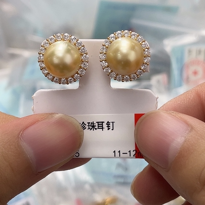 耳饰海水珍珠银S925镶嵌