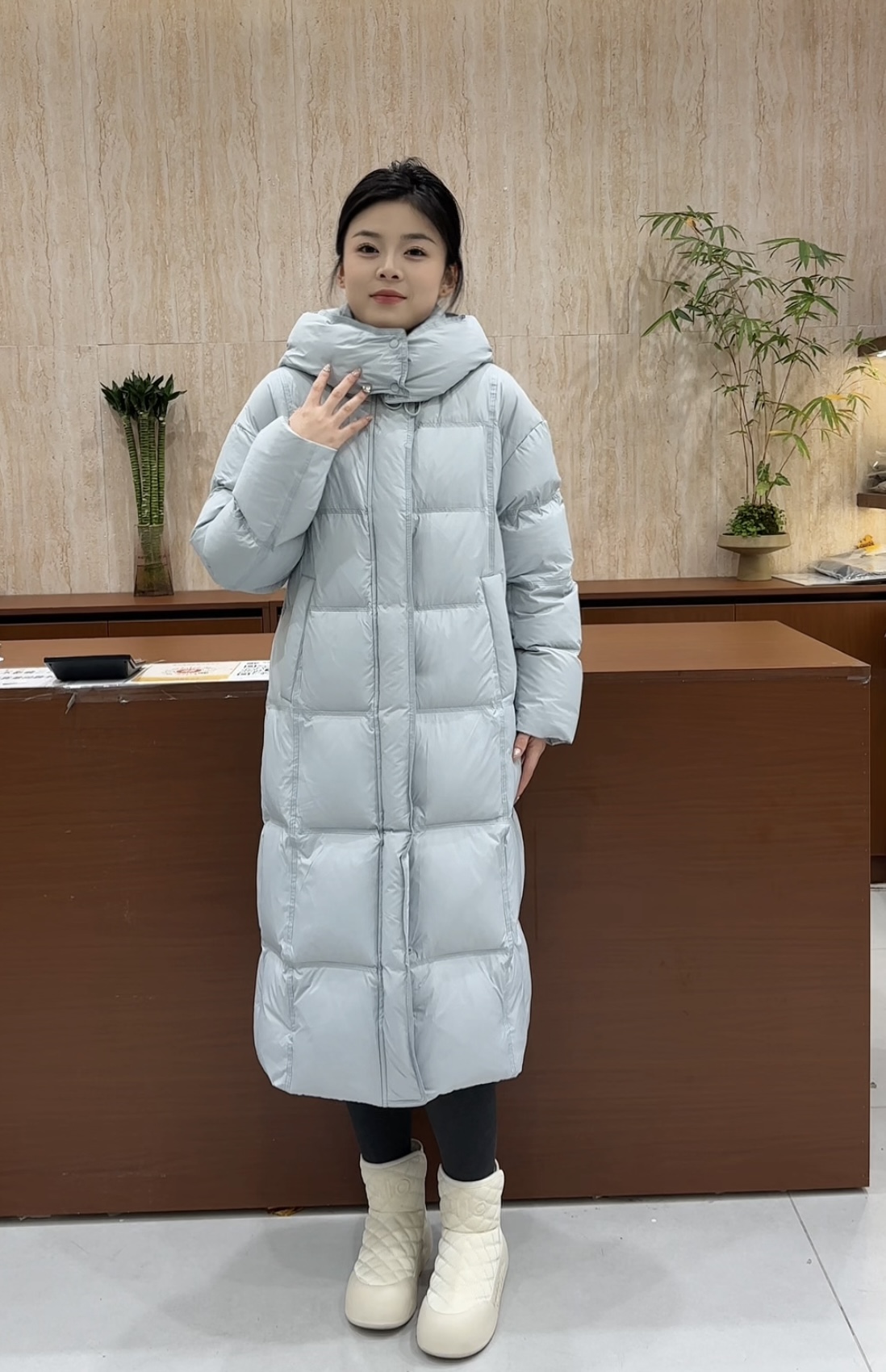 香港一诺【7152告白气球】女长款羽绒90%白鸭绒 质保三年 出绒换新 