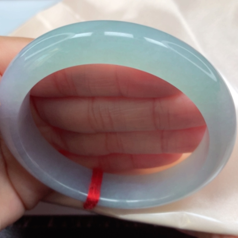 【闪购商品】翡翠手镯未镶嵌冰胶春彩手镯5758圈23号