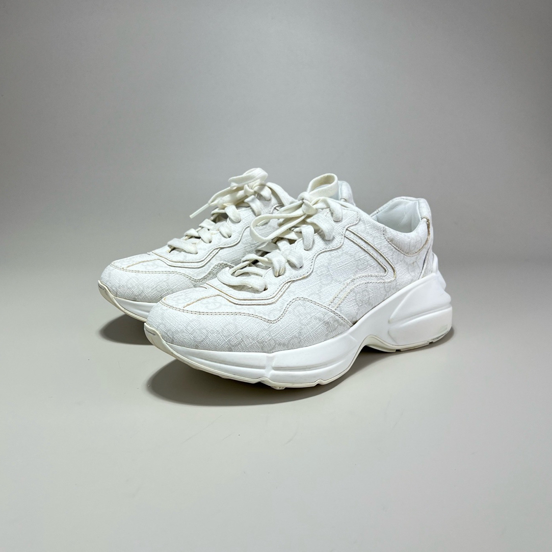 90新 GUCCI/古驰 GUCCI古驰白色满LOGO老爹鞋36码 9新15132