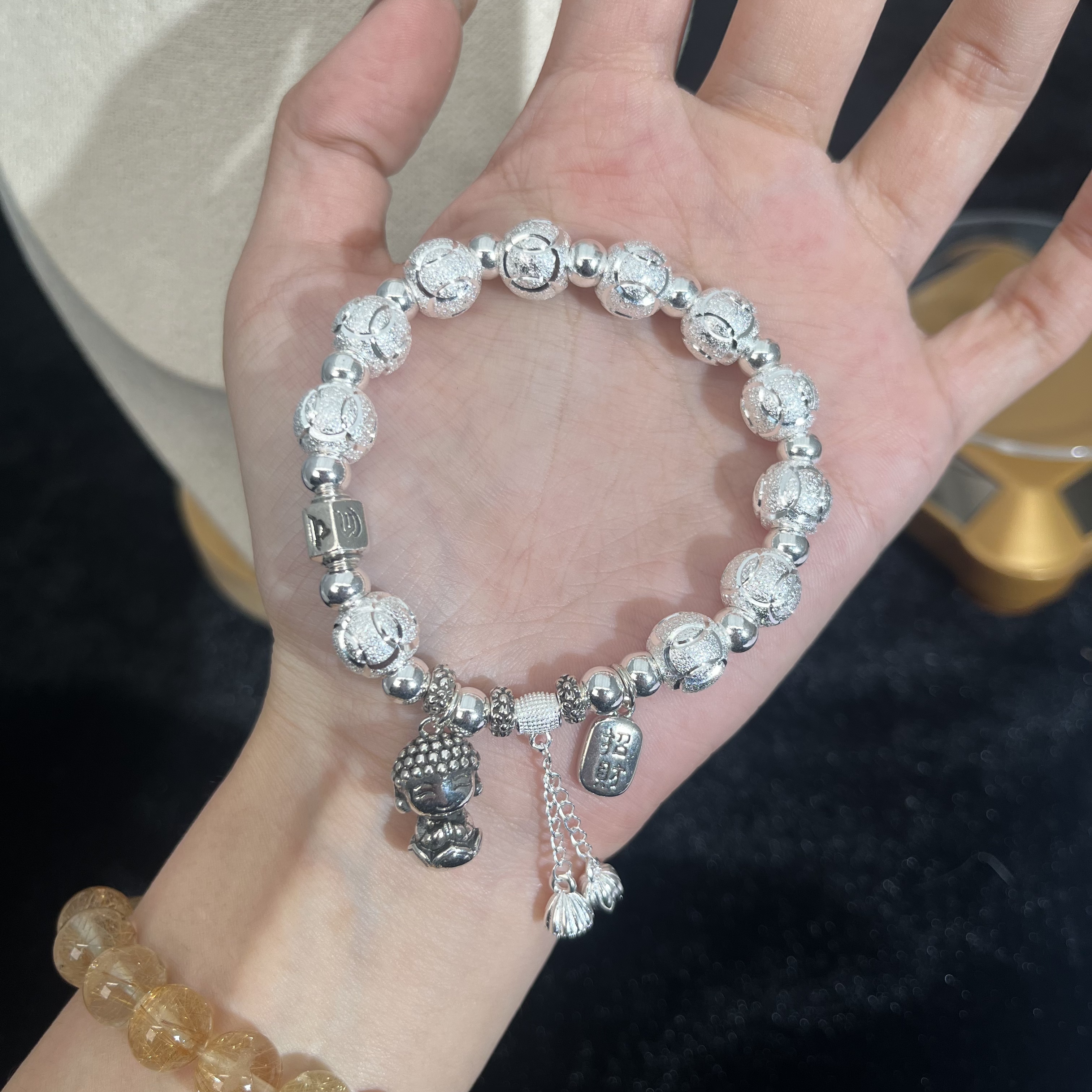 手链 路路通莲花佛手链 S230