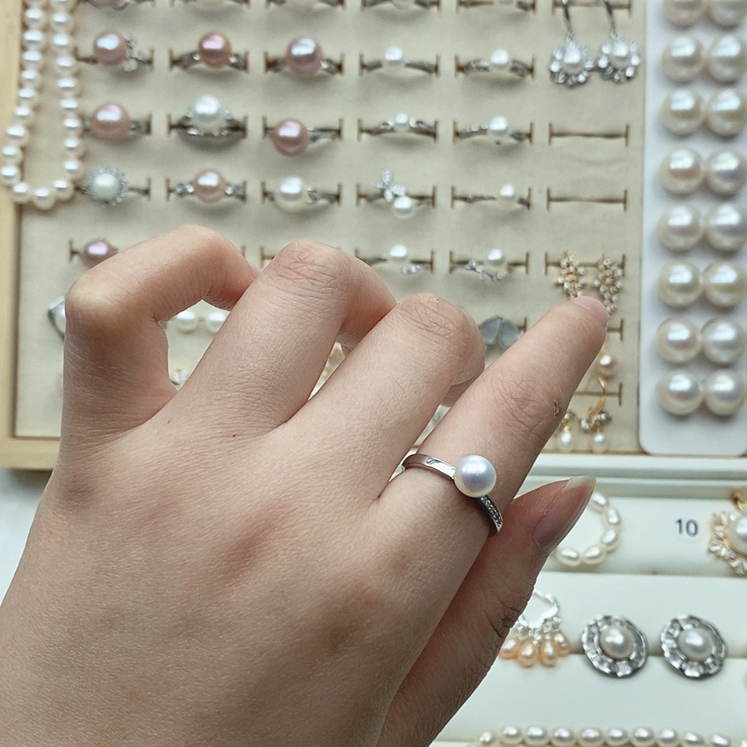 *****戒指银S925镶嵌淡水珍珠