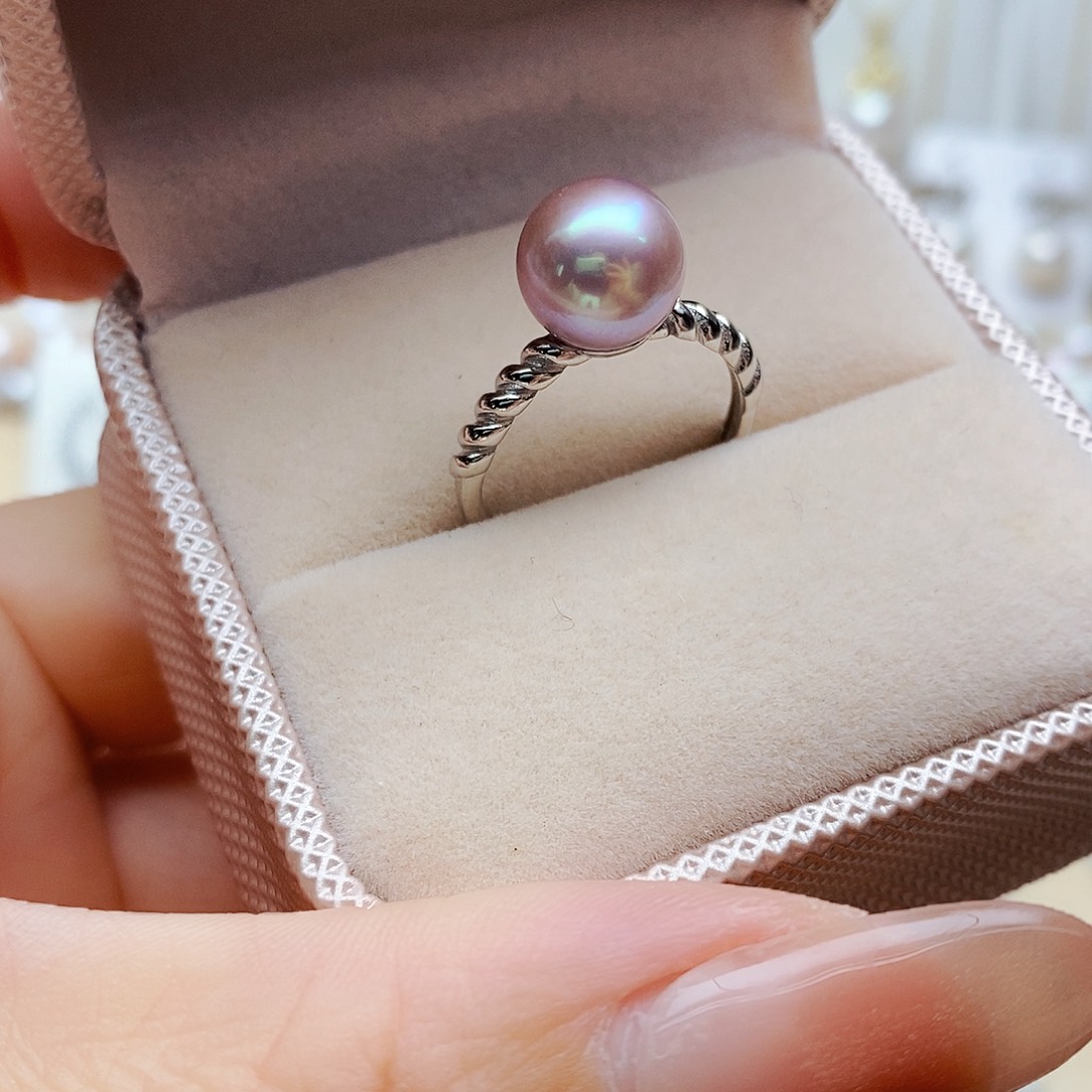 淡水珍珠戒指银S925镶嵌