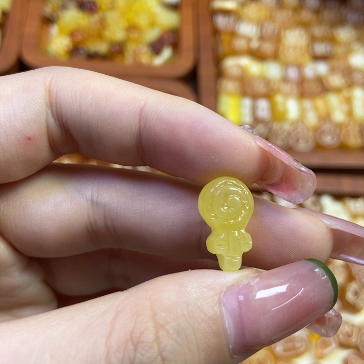 琥珀未镶嵌珠宝奇石棒棒糖