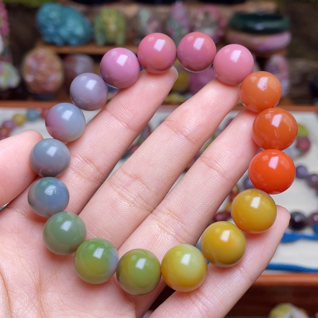 玛瑙/玉髓珠宝半成品未镶嵌紫**宝盐源玛瑙色标级手串