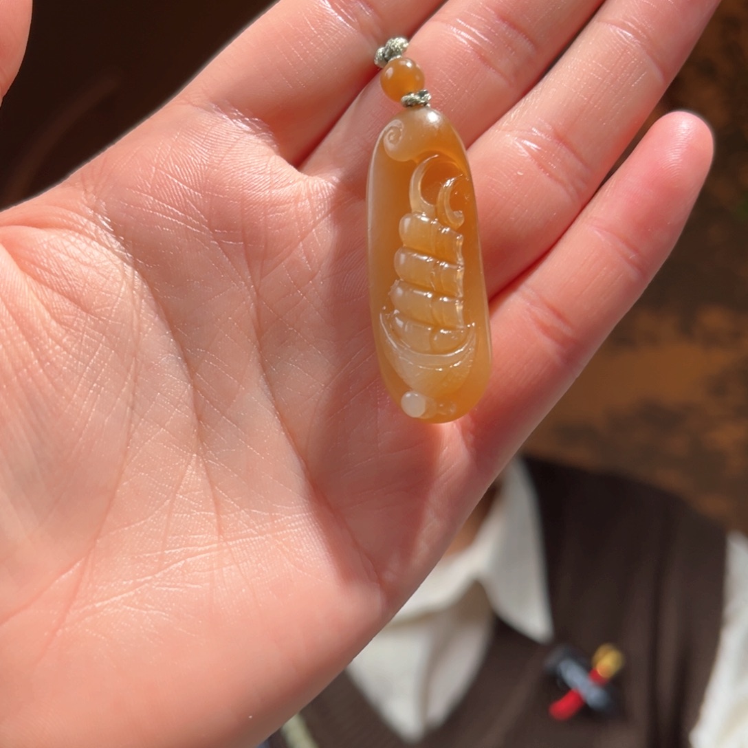 吊坠(不含链)未镶嵌和田玉新疆且末糖白一帆350