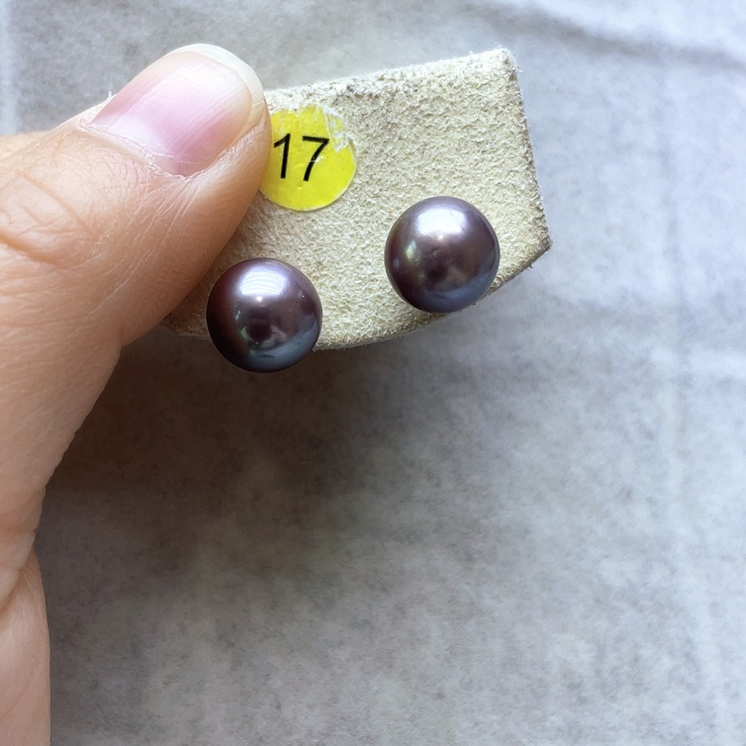 淡水珍珠耳饰银S925镶嵌