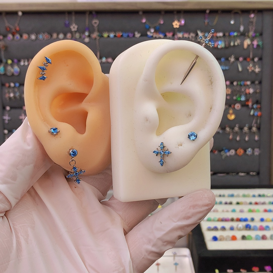 钛合金合金20号 剑春天 一套钛合金耳洞 送抓取器 护理包