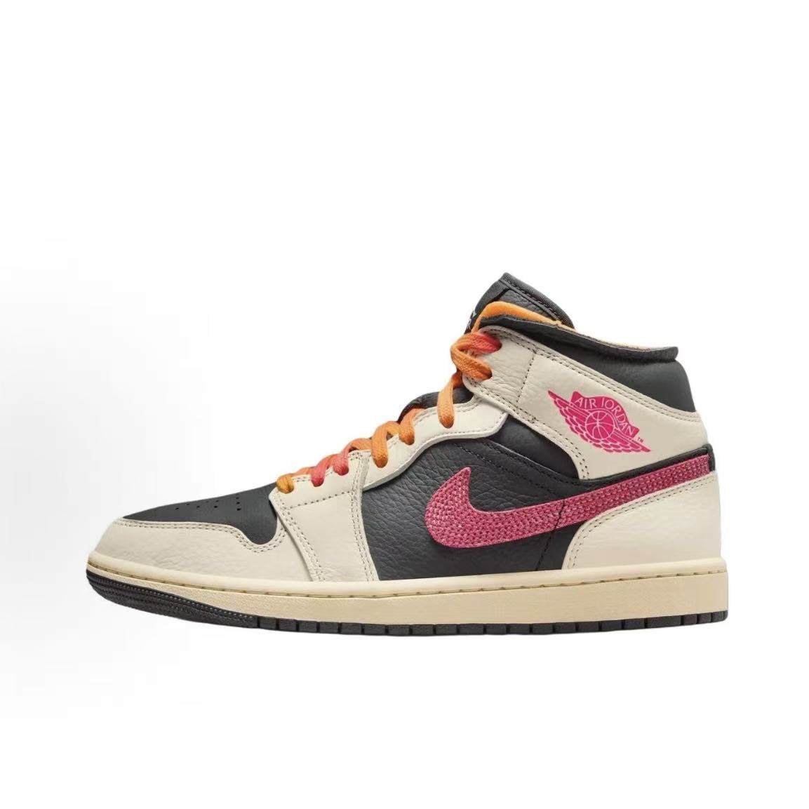 Nike耐克官方正品AJ1男女款米黑中帮休闲运动鞋流光风IB7007-107