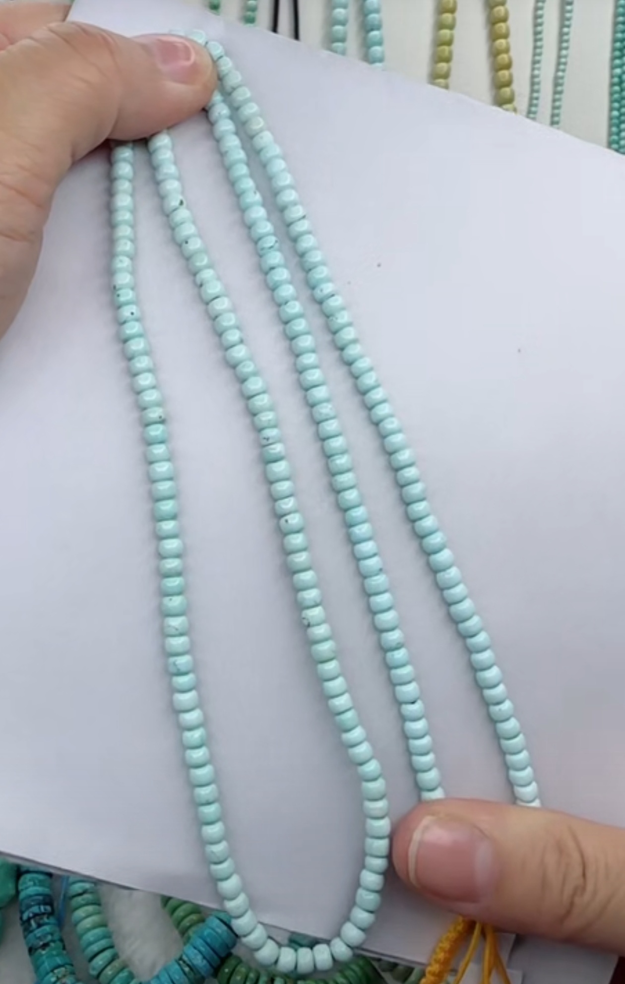 天然原矿绿松石米链