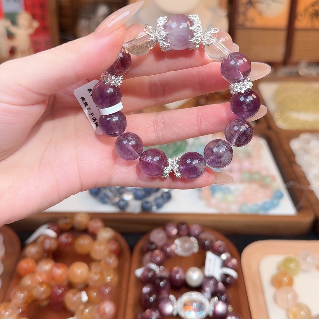 水晶手链未镶嵌紫水晶拍两单