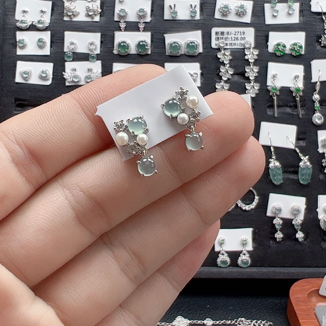 翡翠手链银S925镶嵌天然翡翠A货