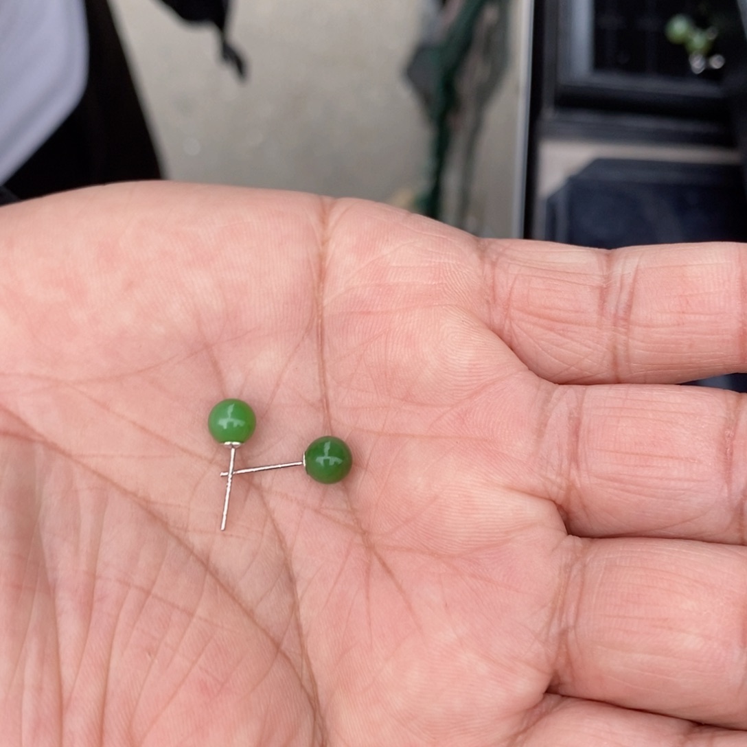 和田玉银S925镶嵌耳饰多样性拍一发一