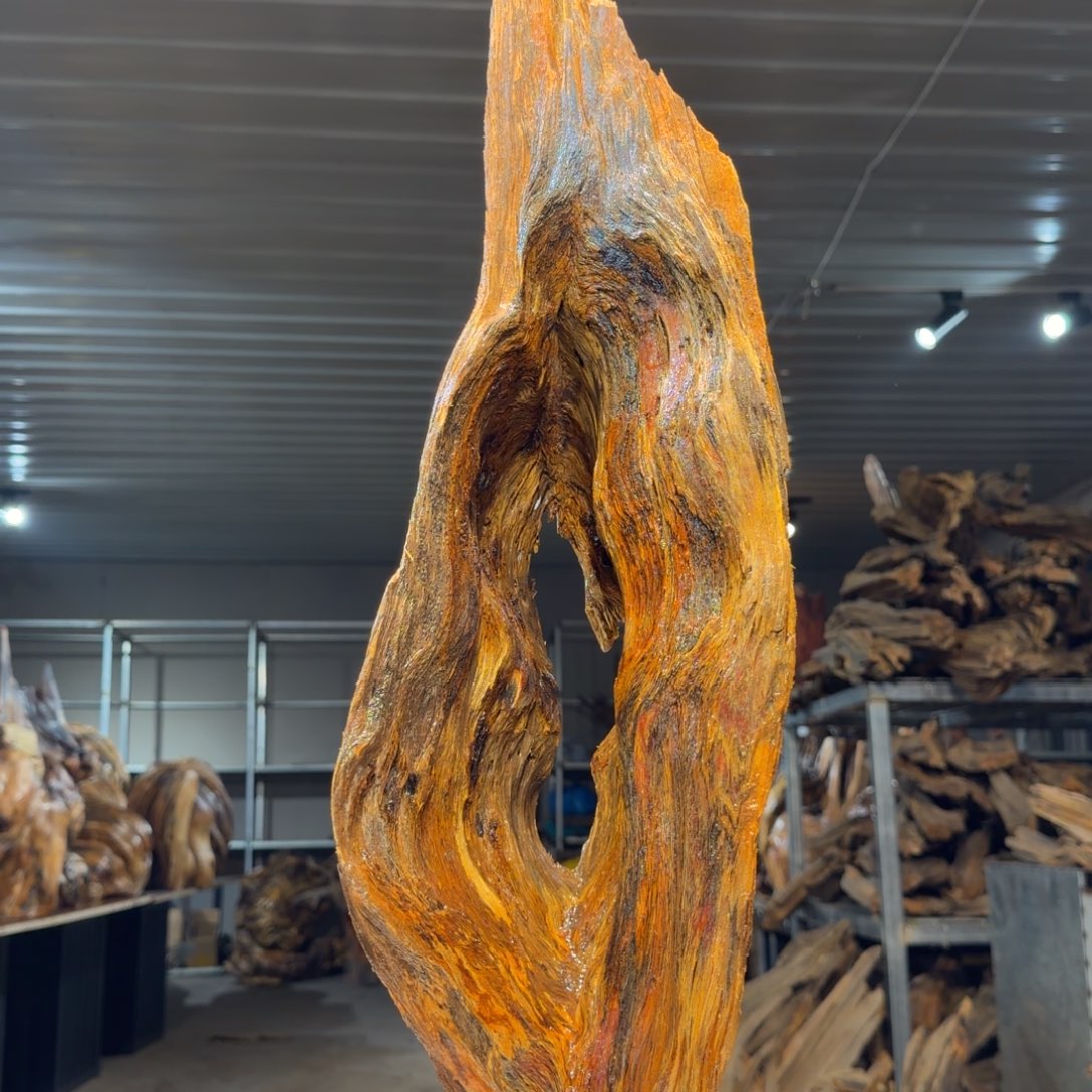 穿***年木一刀琥珀木 天然摆件27