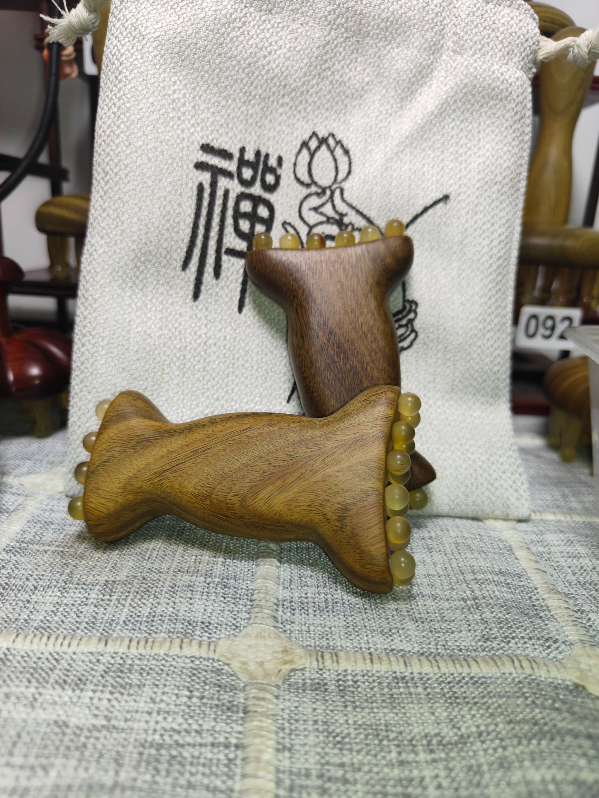 绿檀20颗羊角珠眼部按摩