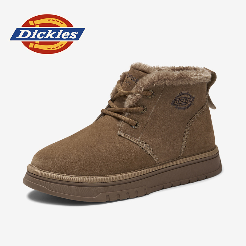 Dickies2025新款冬季保暖雪地靴户外时尚加绒休闲鞋男士百搭靴子