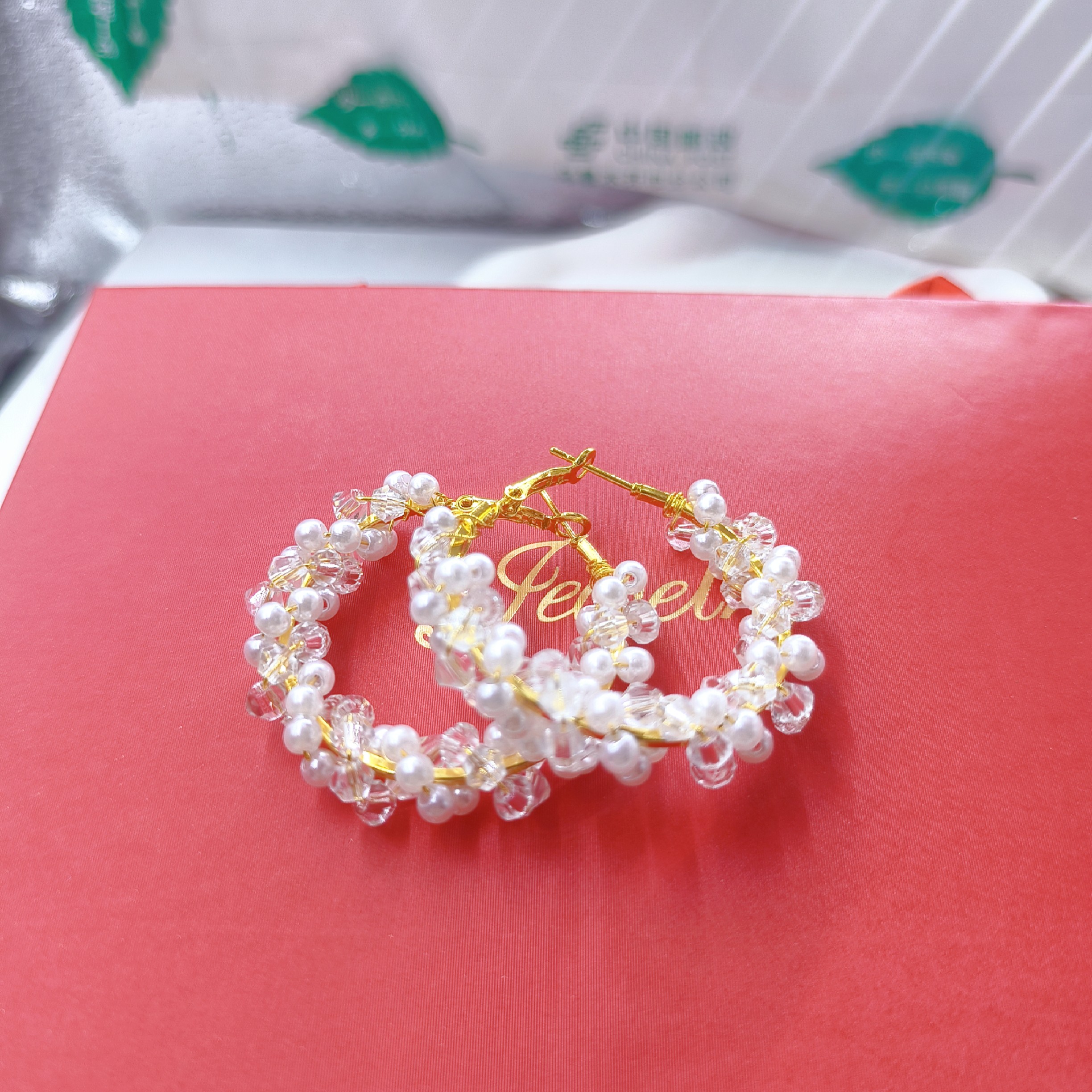 铜合金仿珍珠耳饰 今年新款耳环不退色107