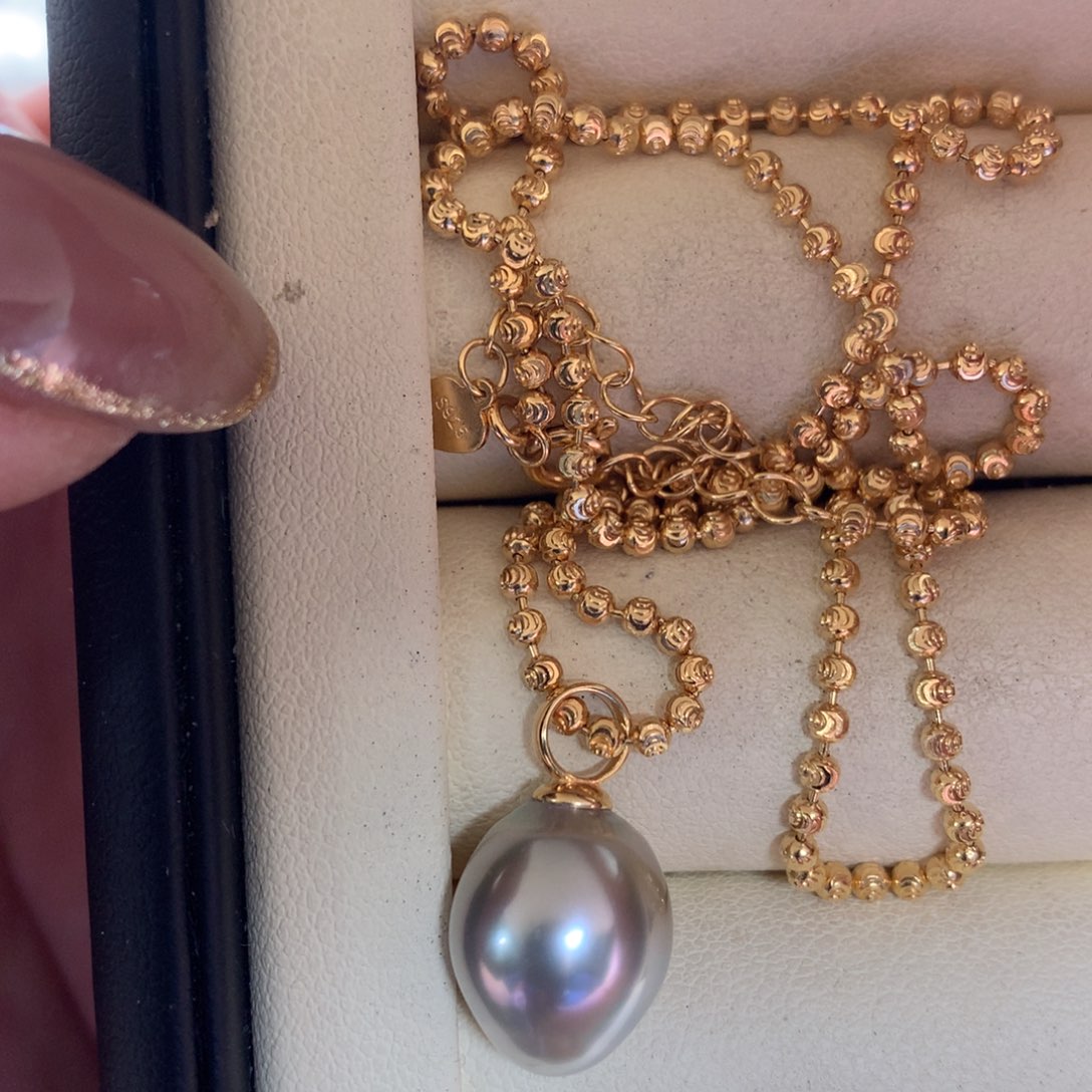 海水珍珠银S925镶嵌颈饰