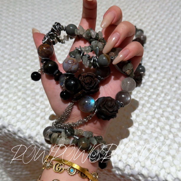 《沉香绿玫瑰》64.5拍两单/天然水晶原创设计/ROWROW