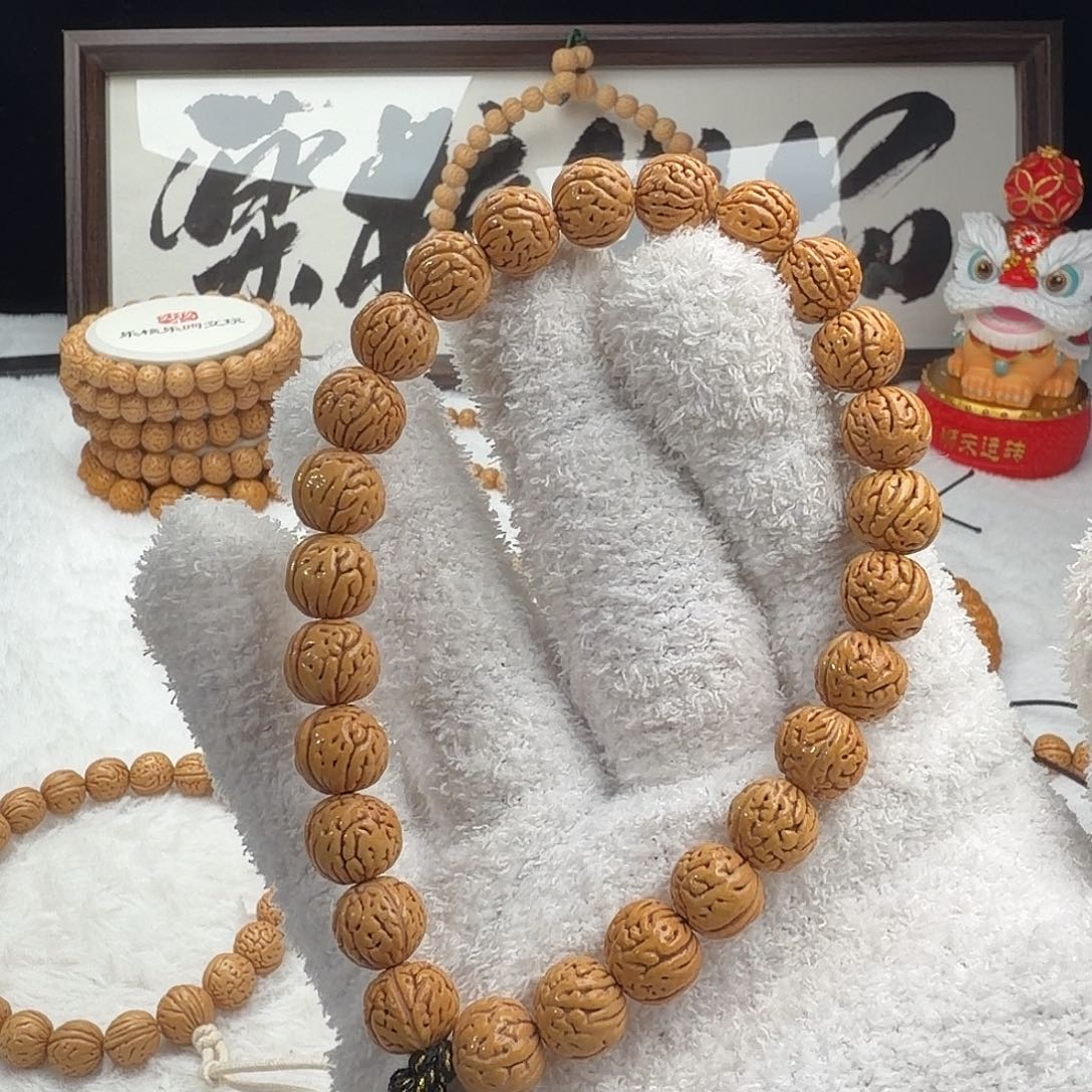 飘***基桃核手串1.1「川」野生大肠纹桃核手持