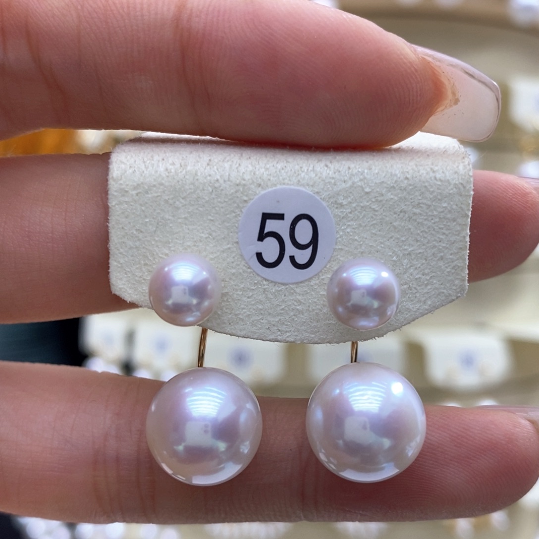 淡水珍珠耳饰18K金镶嵌