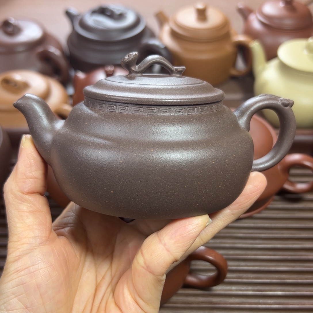 紫泥茶壶青灰泥 如意 200cc