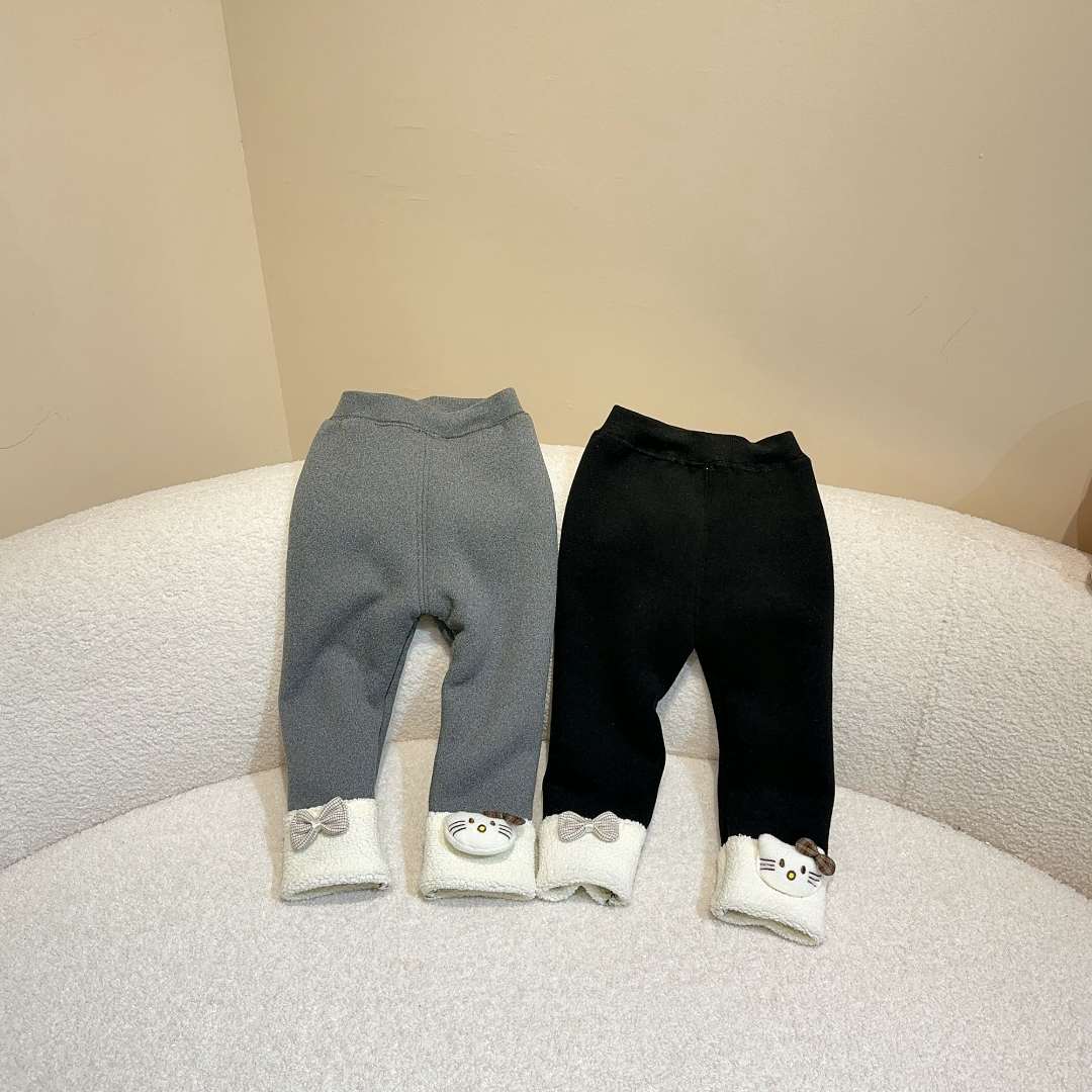 甜猫家-【01087蝴蝶结凯蒂】加绒加厚打底裤