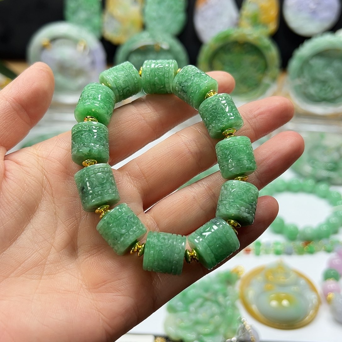 全***酷翡翠未镶嵌手链手串