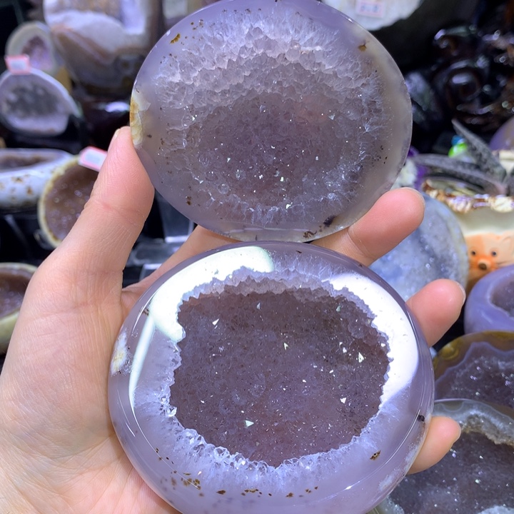 水晶全抛晶花盆未镶嵌