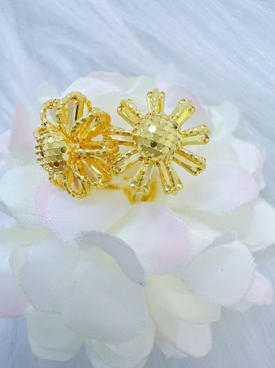 金囍库时尚黄金足金精品工艺炫彩太阳花气质轻奢