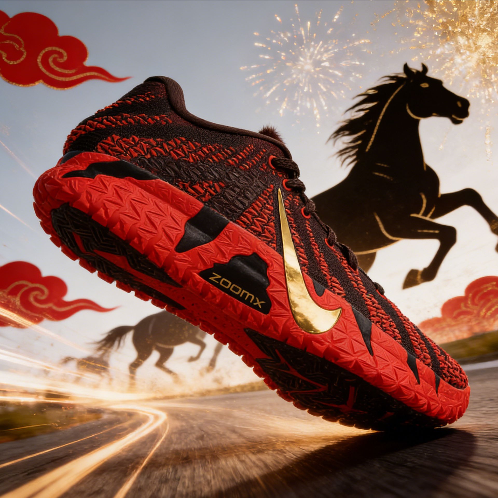 NIKE耐克马年限定金钩莫兰特3JA3CNY EP缓震运动篮球鞋IB6509-200