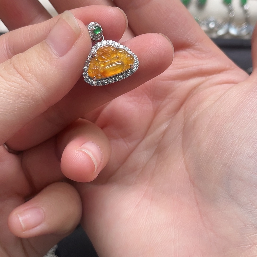 春****翡翠银S925镶嵌挂件吊坠