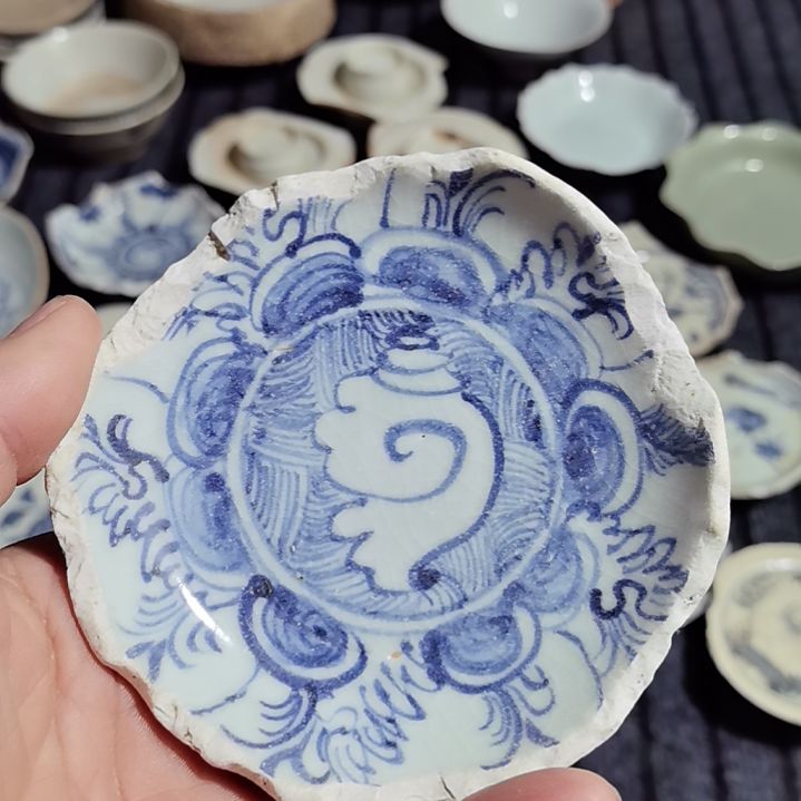 瓷片青花影青杯垫标夲