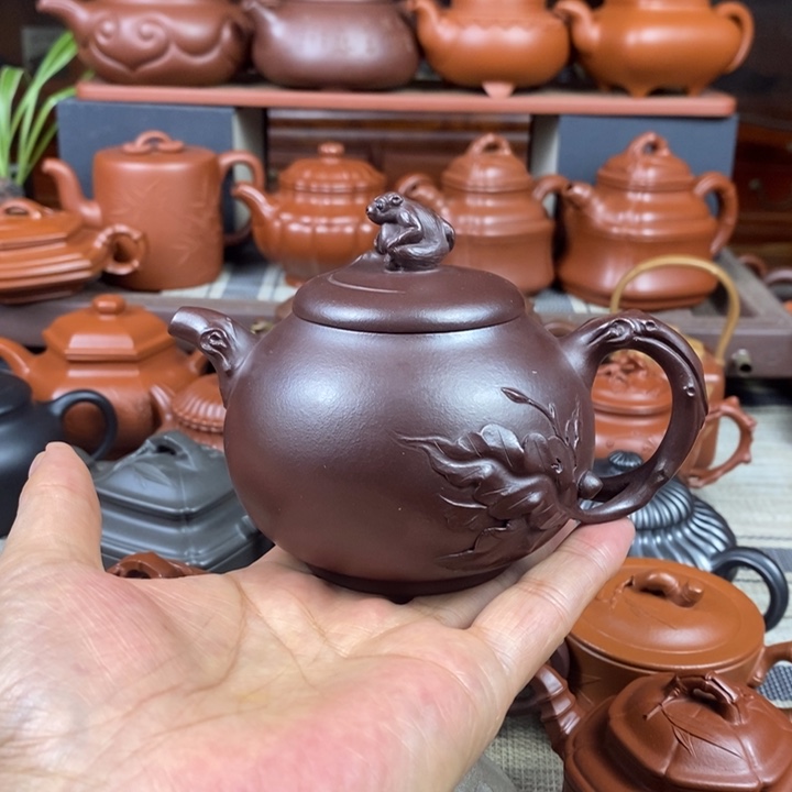 紫砂茶壶猴桃280cc原矿老紫泥特价