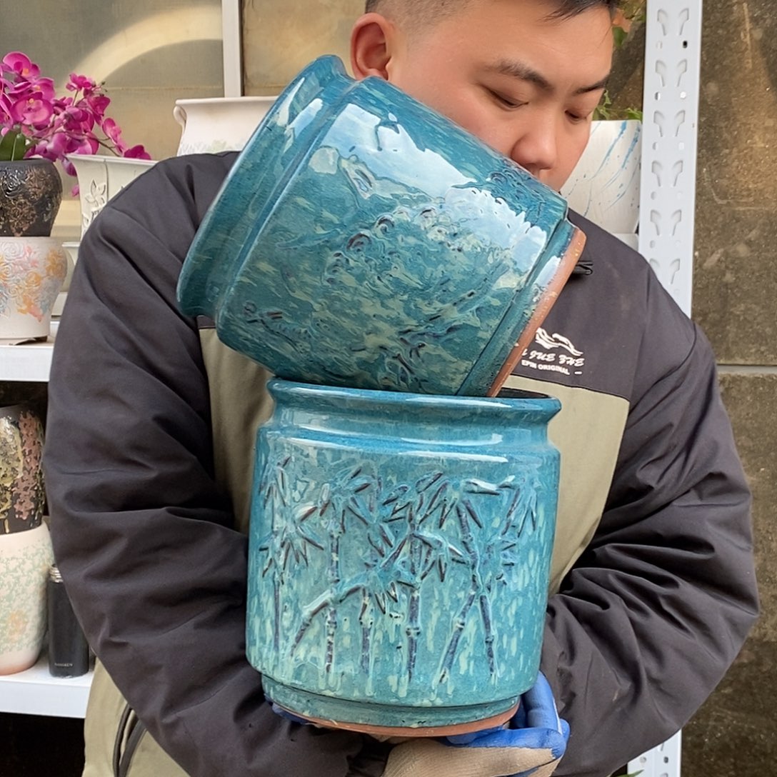 紫砂花盆口20高20处理俩个