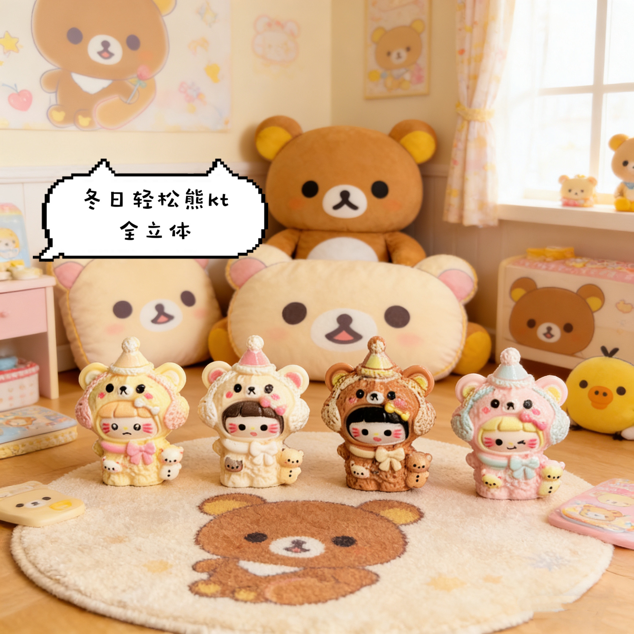 【好困不困定制】冬日轻松熊kt！立体款！定制食玩树脂DIY手工配件