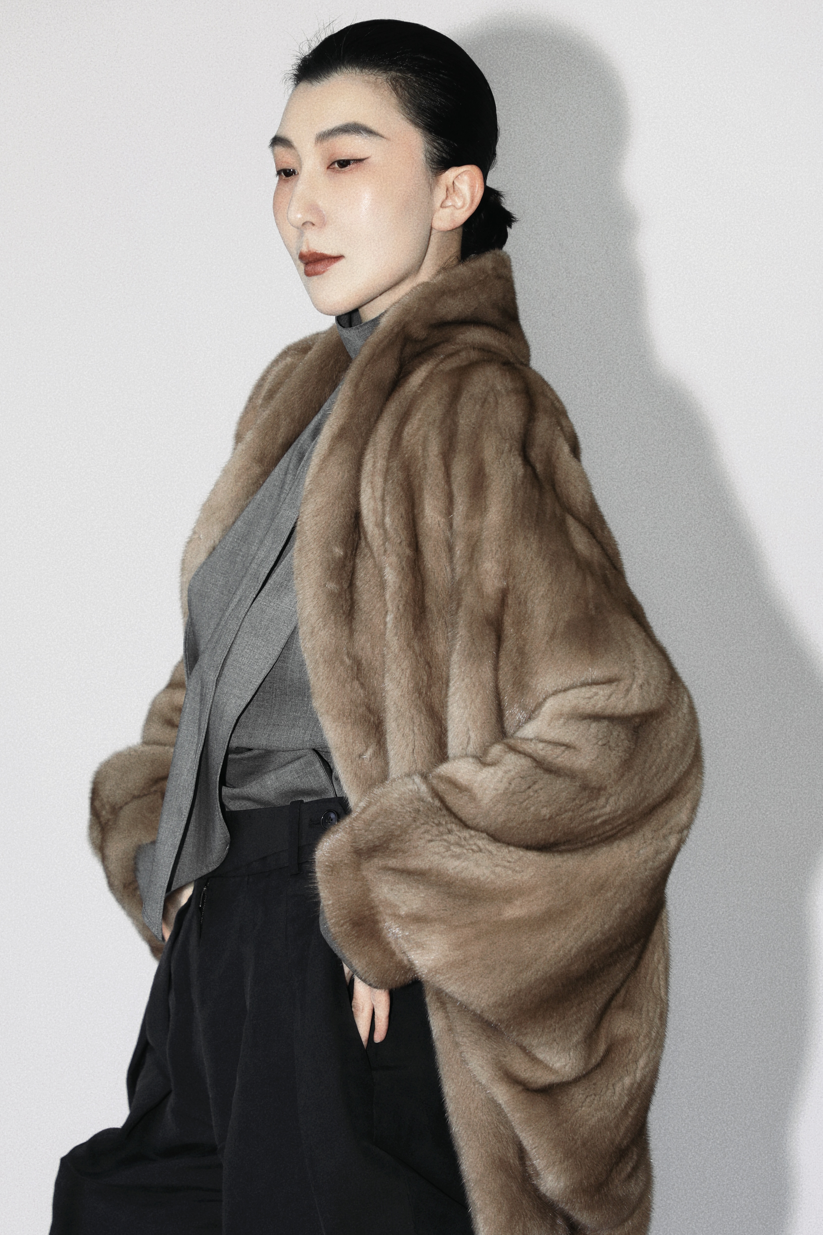 【坤姨专属】进口小母貂全抽貂皮大衣女整貂蝴蝶袖竖排貂皮外套