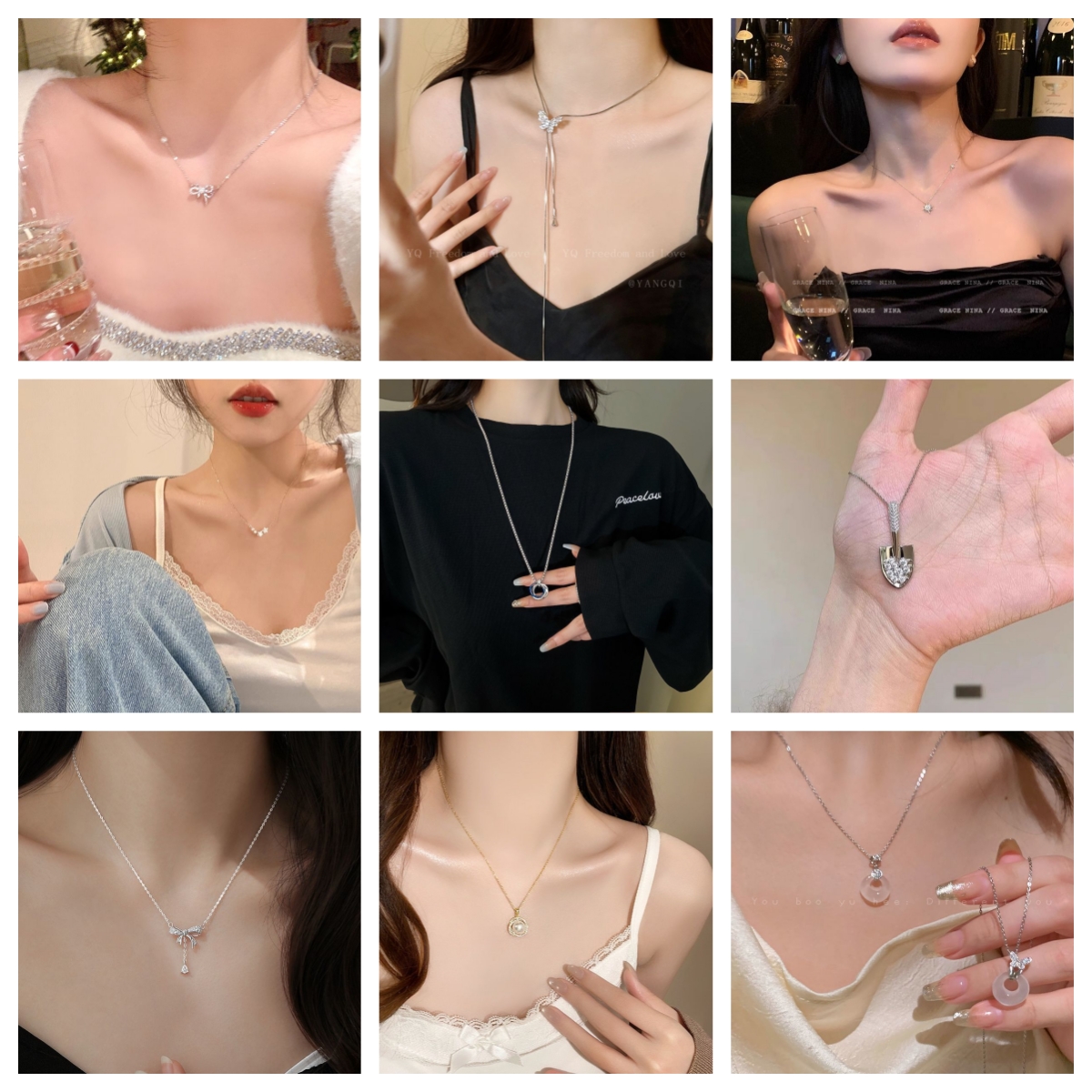 铜项链 甜美项链2025新款爆款毛衣链颈链女高级感轻奢锁骨链配饰