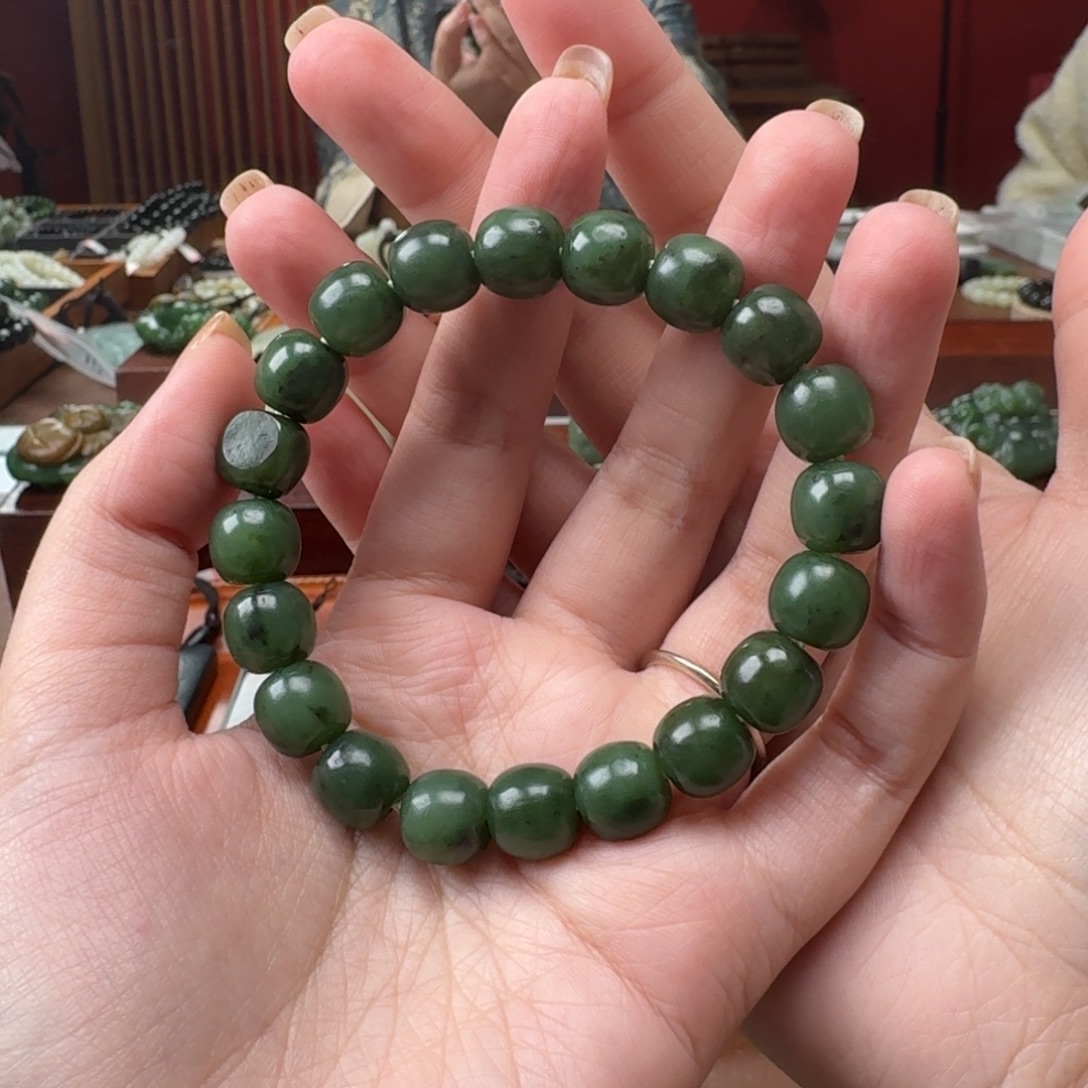 和田玉未镶嵌手链和田玉碧玉10/11老