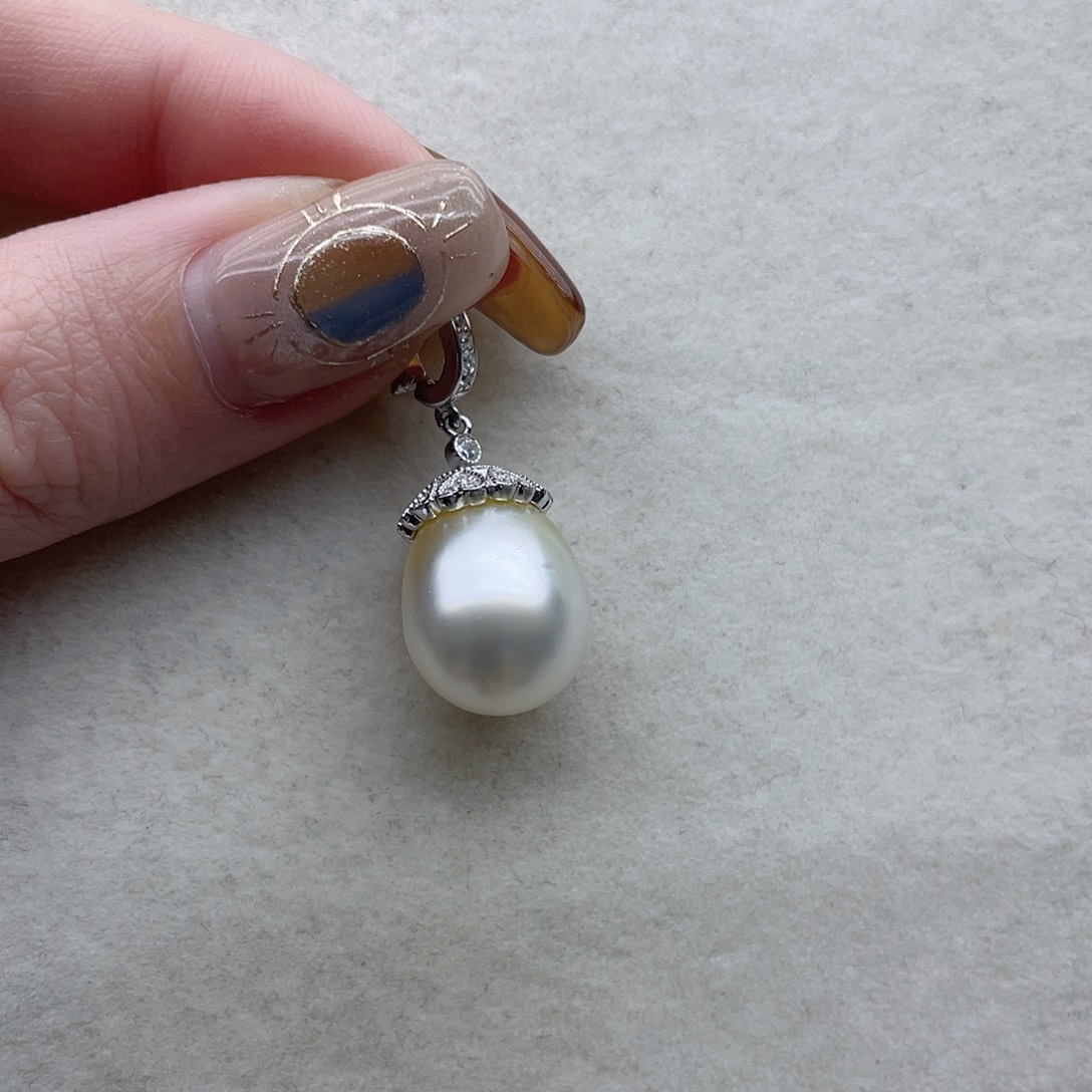 吊坠91银S925镶嵌海水珍珠