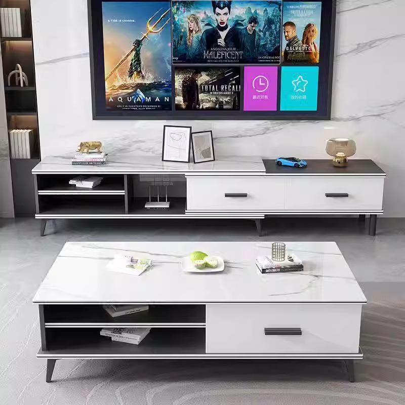 北欧简约现代客厅家具电视柜小户型伸缩电视柜茶几【差价链接】