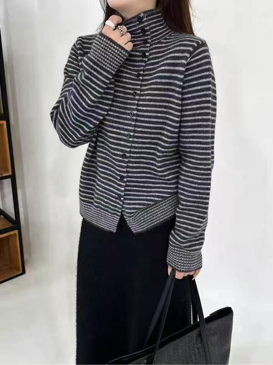 秋冬新款长袖羊毛衫上衣宽松女装保暖显瘦毛衣打底 B3597