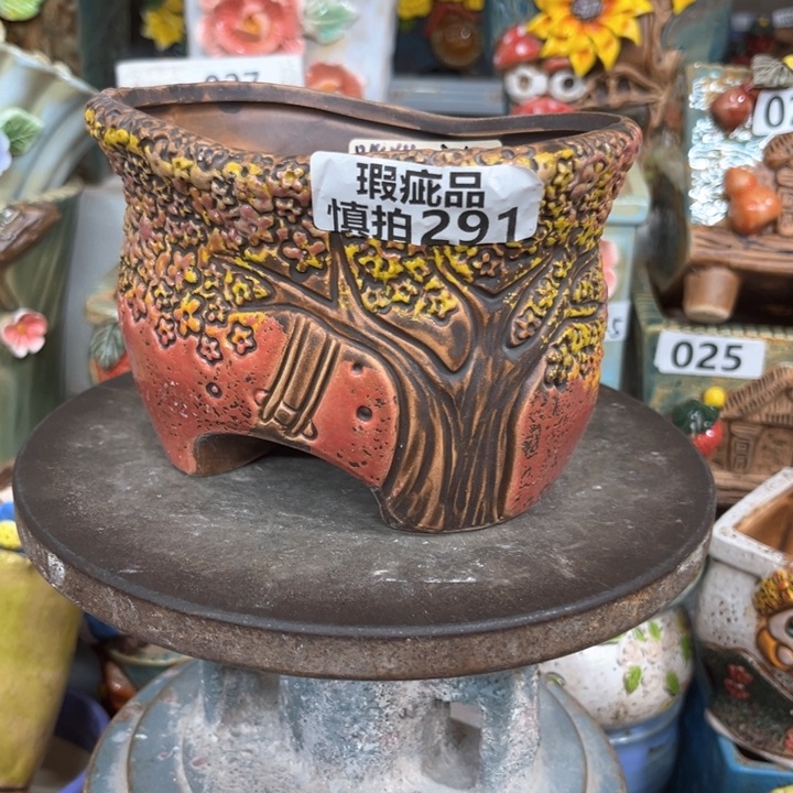 紫砂花盆粗陶材质多肉花盆
