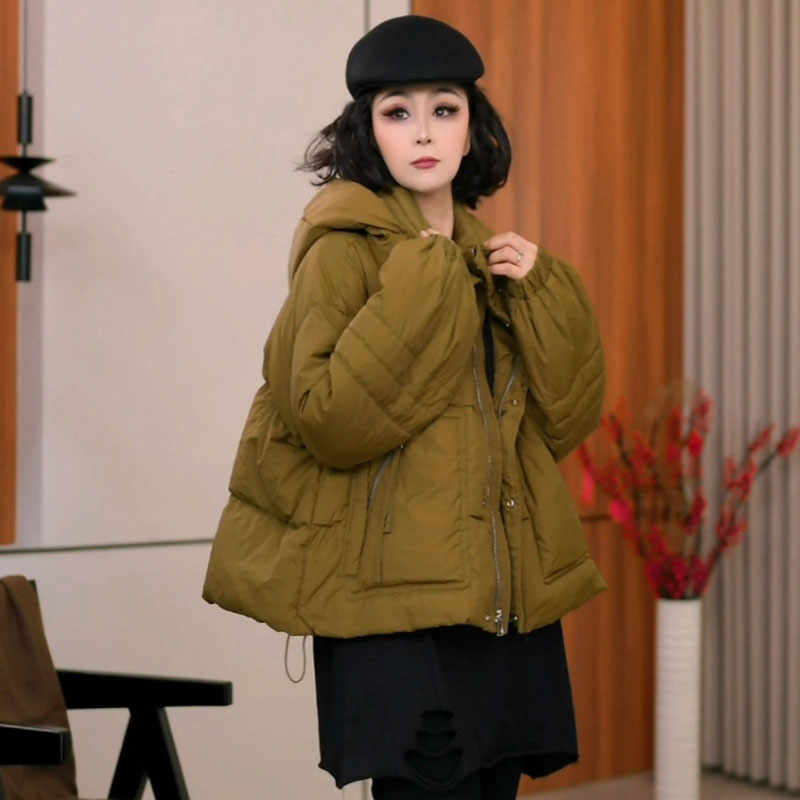9227秋冬新款韩版2025宽松休闲时尚短款连帽羽绒服女