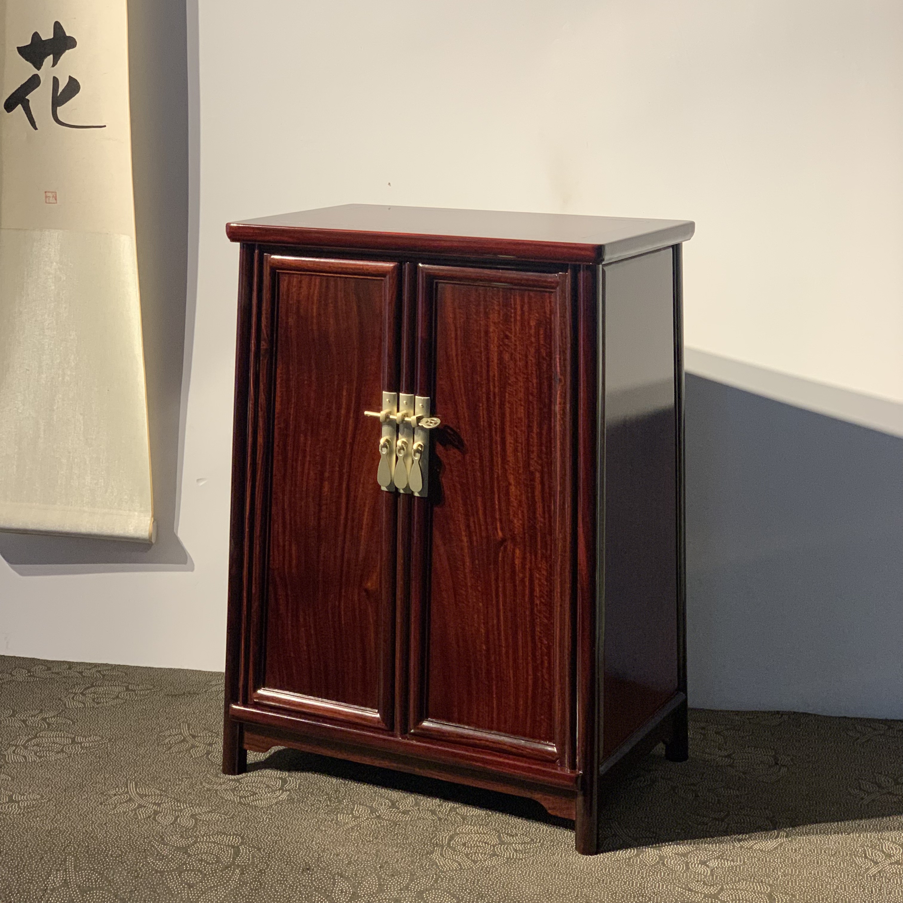 血檀小圆角柜明式面条柜大小头柜子桌面小柜子中式案面柜子收纳