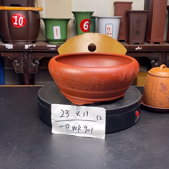 紫砂花盆货号一只WK901