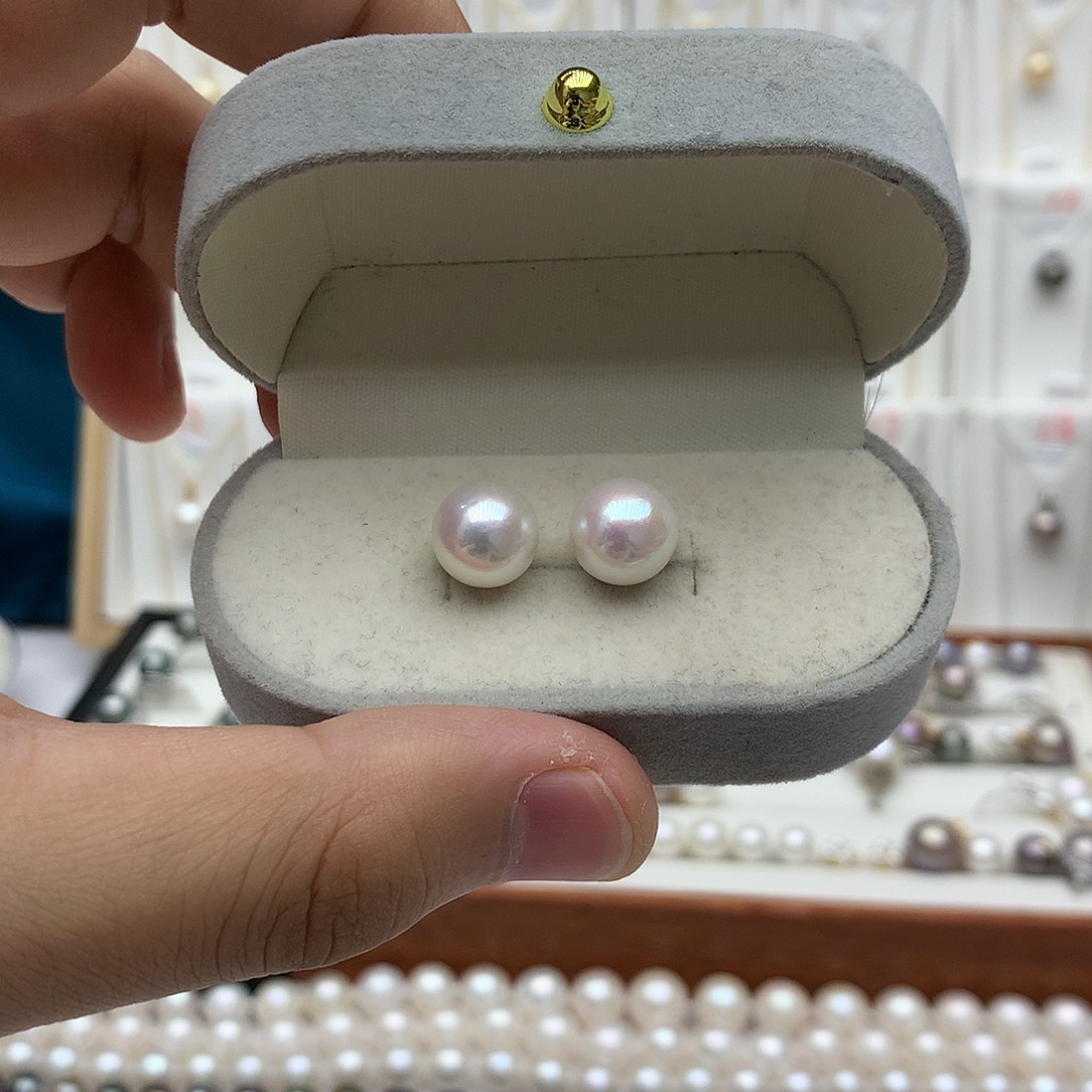 银S925镶嵌耳饰淡水珍珠